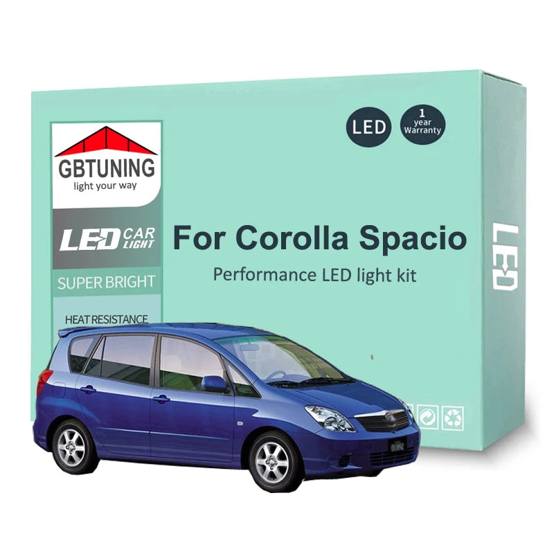 LED Interior Light Kit for Toyota Corolla Spacio 1997-2004 - Canbus Dome Map Door Trunk Bulbs | AUTOKITSHOP