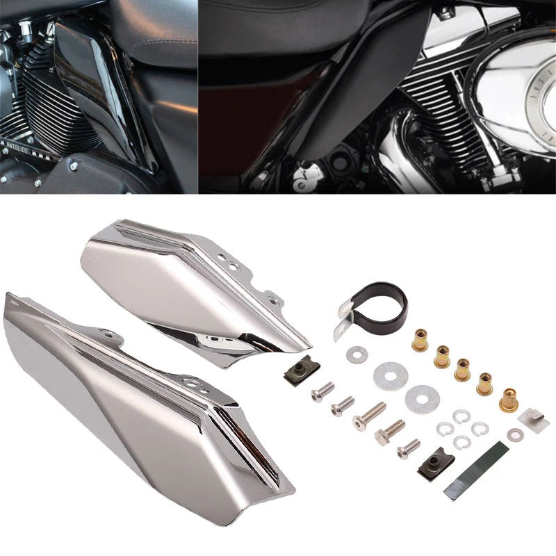 Motorcycle Chrome Mid-Frame Air Deflector For Harley Touring Street Electra Glide Road King FLHR - Automotive LED Light