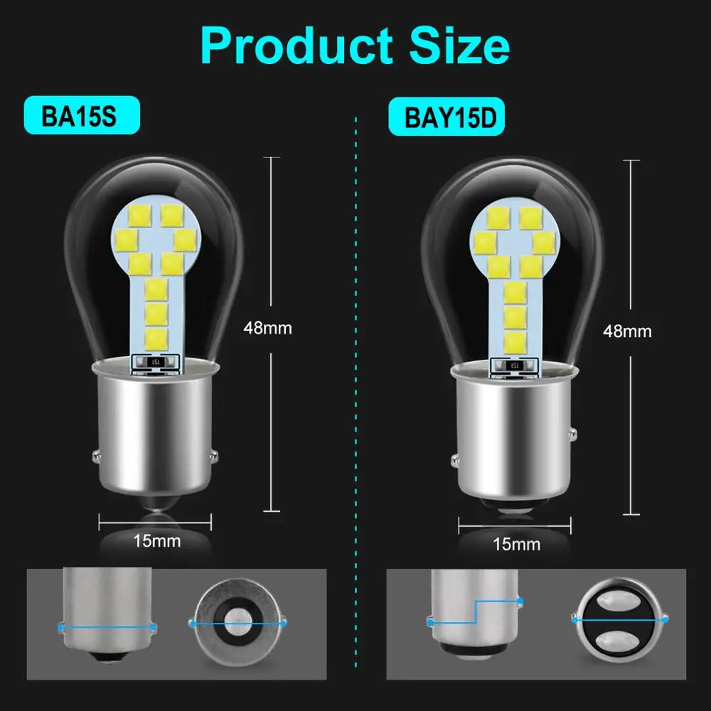 P21W Led Bulb 1157 P21/5W BAY15D Led 1156 BA15S Lamp 18SMD 3030 Chips Super Bright Auto Li