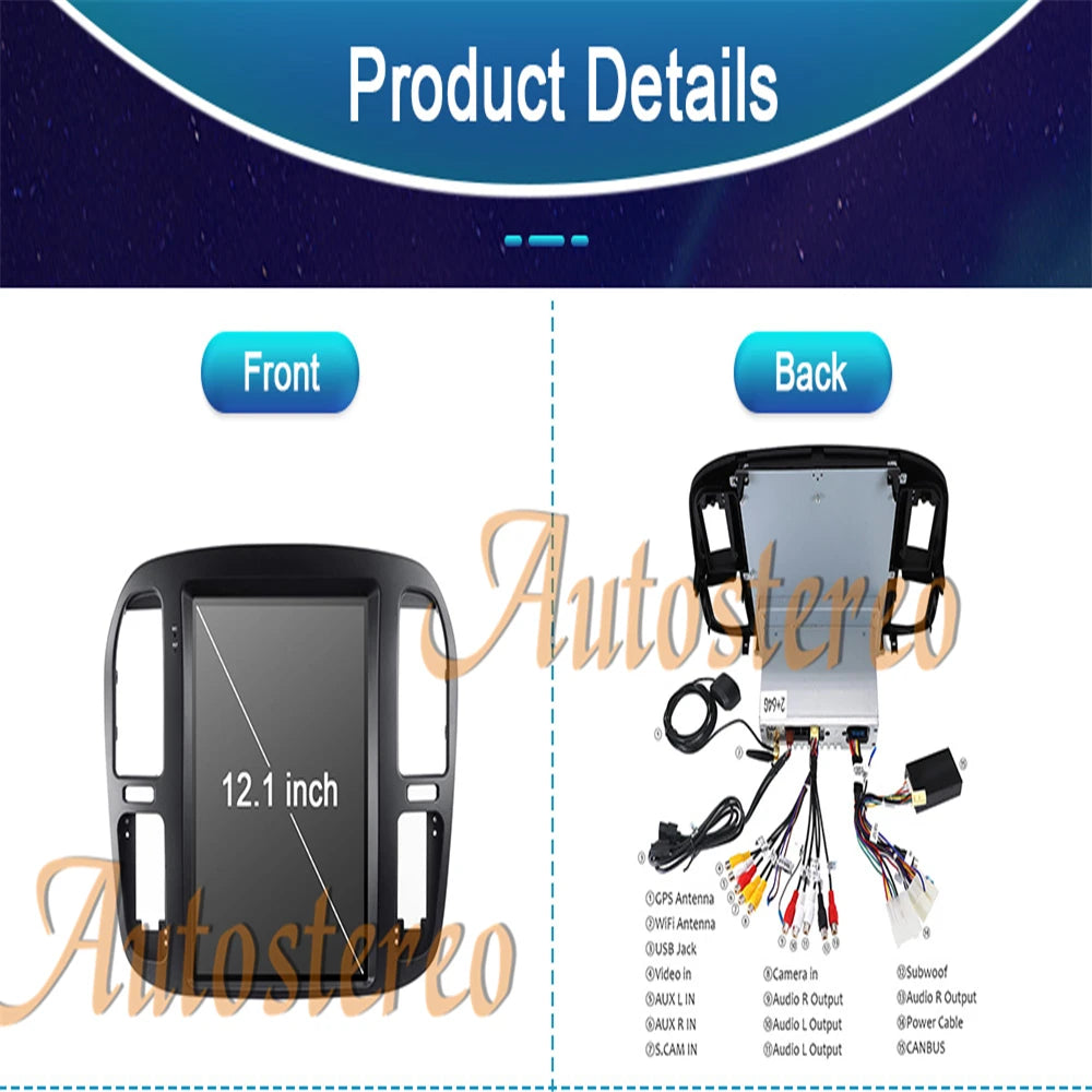 For Toyota Land Cruiser LC100 1992-2002 Android 13 Carplay Auto Stereo Tesla Style Car GPS