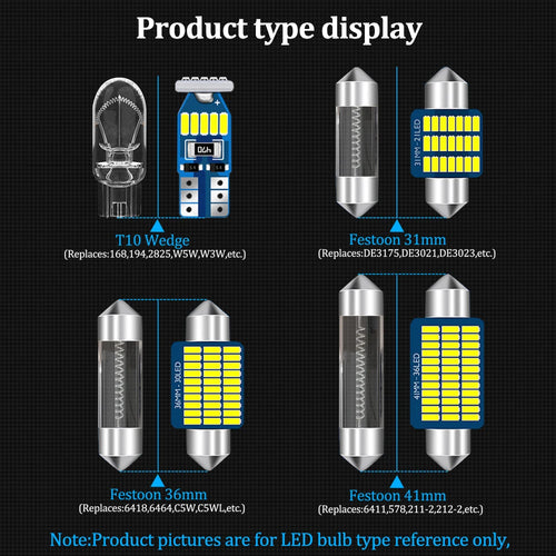 11-Piece LED Interior Light Kit for Renault Captur 2013-2026 - Canbus Dome Map Door Trunk Bulbs | AUTOKITSHOP
