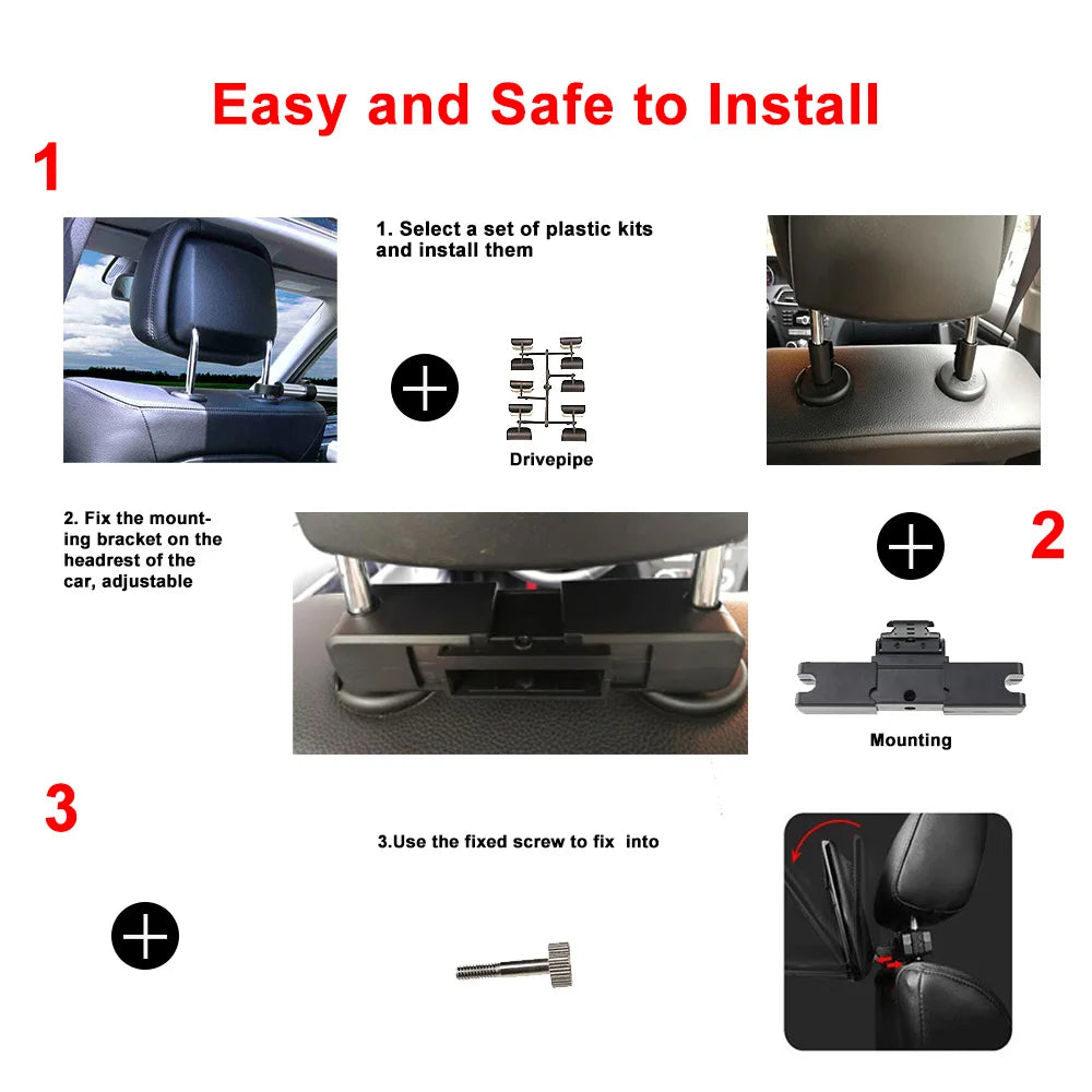 10 Inch Android 14 Car Headrest Monitor 1080 P HD 1080P Video Touch Screen WIFI/Bluetooth/