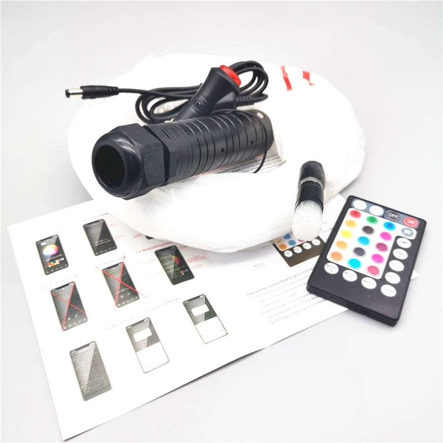 Fiber Optics Car Roof Star Lights DC12V 6W RGB LED RF Remote Control & APP Bluetooth Contr