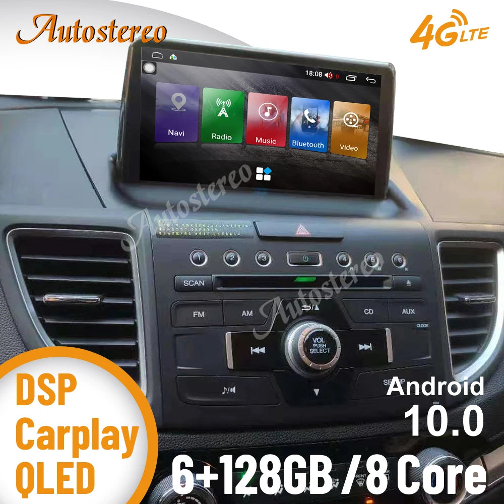 Android 15 Carplay Car GPS Navigation For Honda CRV 2012-2016 Head Unit Multimedia Player