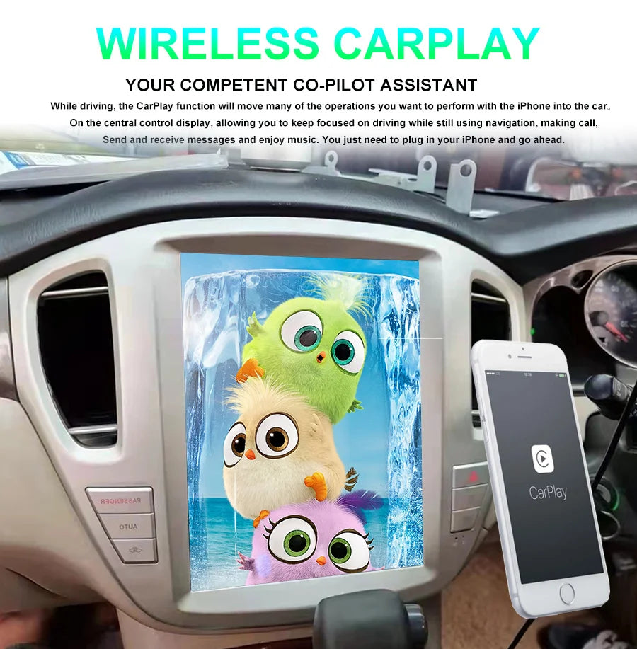 Multimedia Video Player Car Radio Tesla Screen For Toyota Highlander Limited 2005 2006 BT