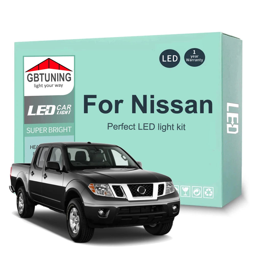 LED Interior Light Kit for Nissan Pickup Navara D22 D40 D23 Frontier Titan 1997-2019 - Canbus Dome Map Door Trunk Bul...