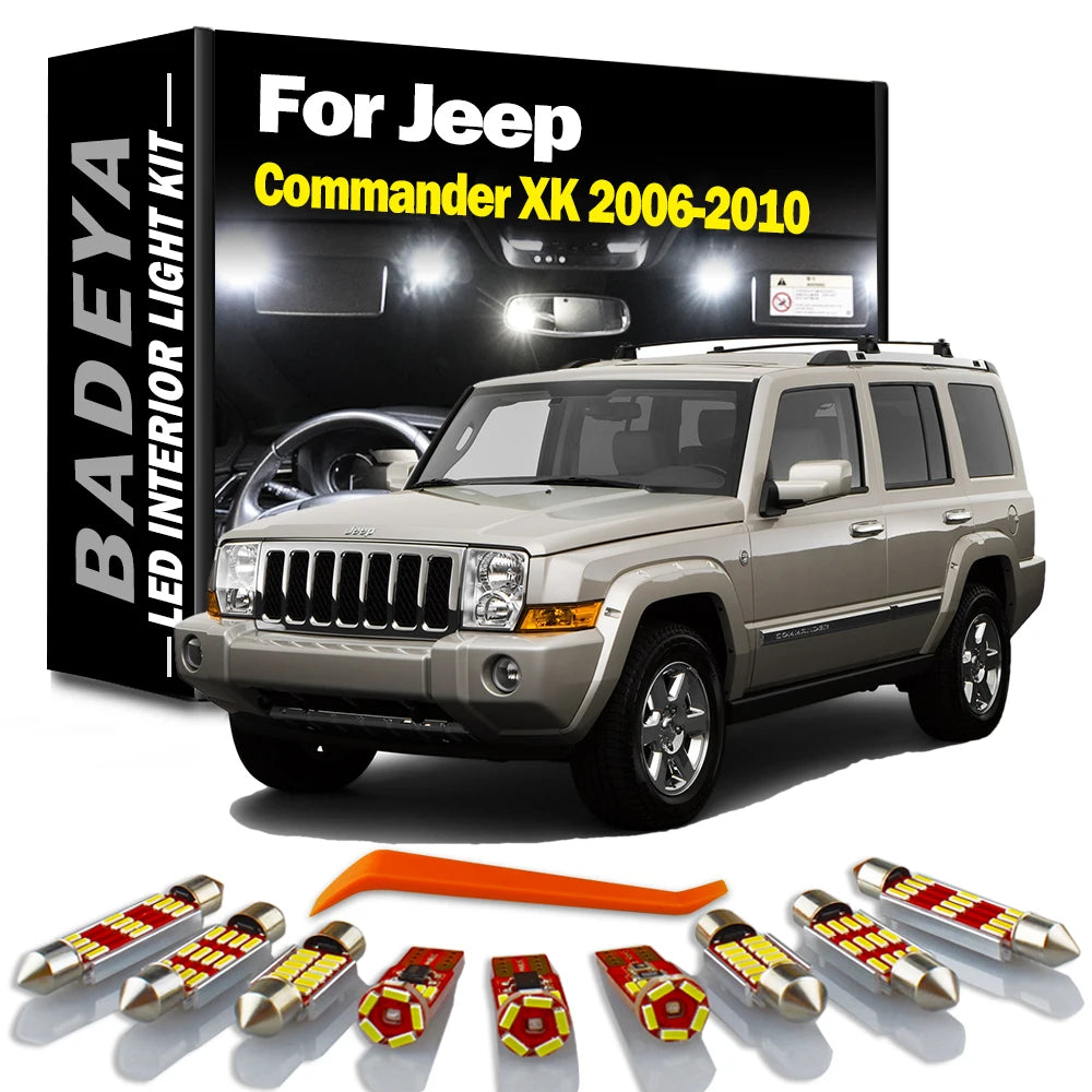 14-Piece LED Interior Light Kit for Jeep Commander XK - Canbus Error-Free Bulbs | AUTOKITSHOP