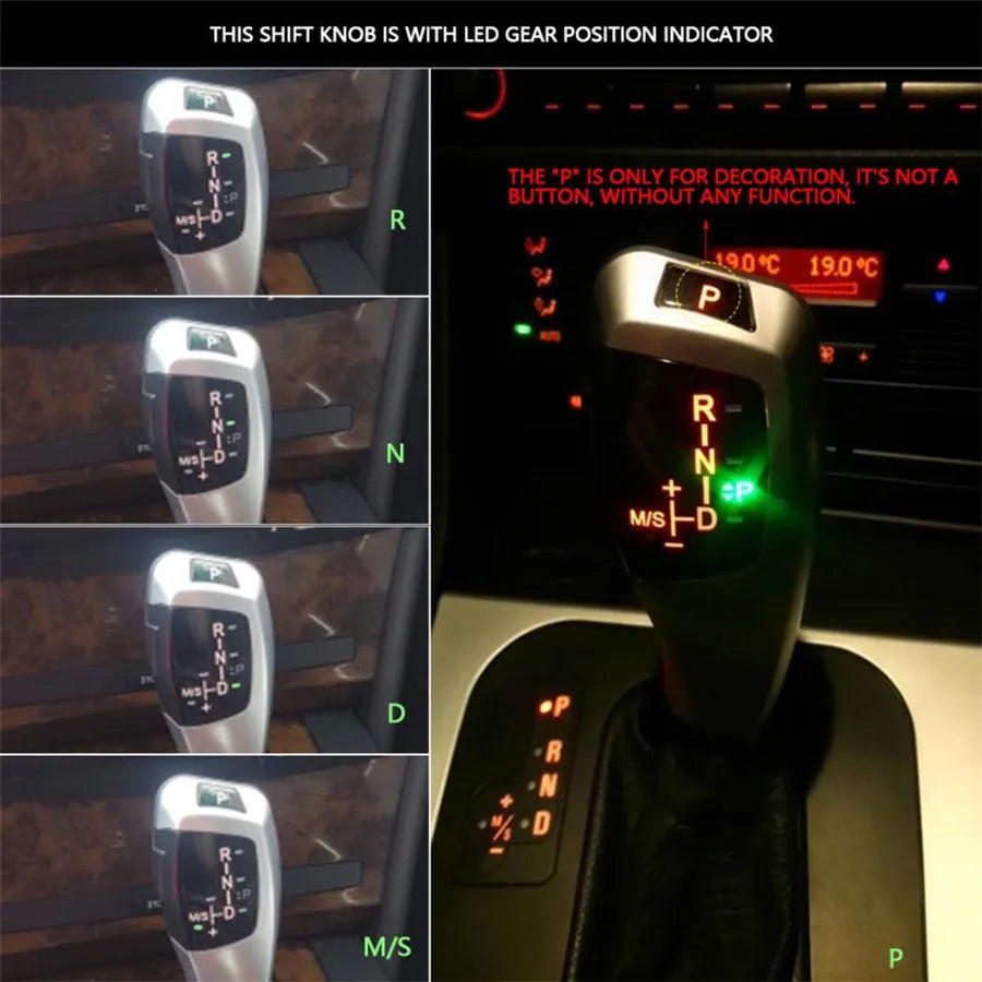 Modified Led Gear Shift Knob Shifter Lever for BMW E46 E60 E61 E81 E82 E87 E88 E89 E90 E91