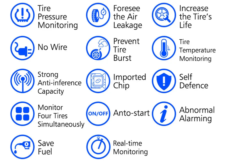 Solar Power Wireless LCD Tire Pressure Monitor System TPMS +6 External Sensor Tire Pressur