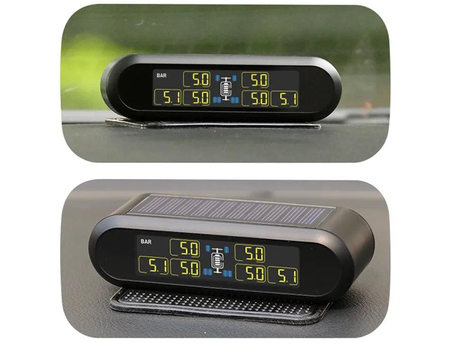 Solar Power Wireless LCD Tire Pressure Monitor System TPMS +6 External Sensor Tire Pressur
