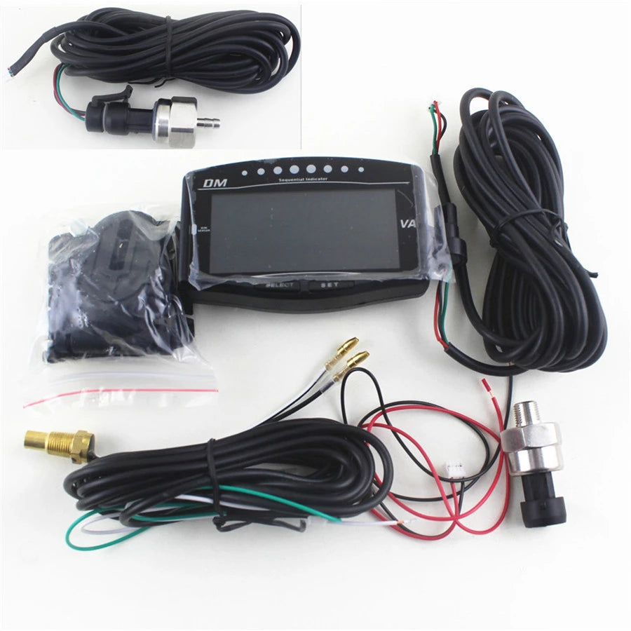 Universal 6 Function 12/24v Truck Car LCD Digital Oil Pressure Turbo Boost Gauge