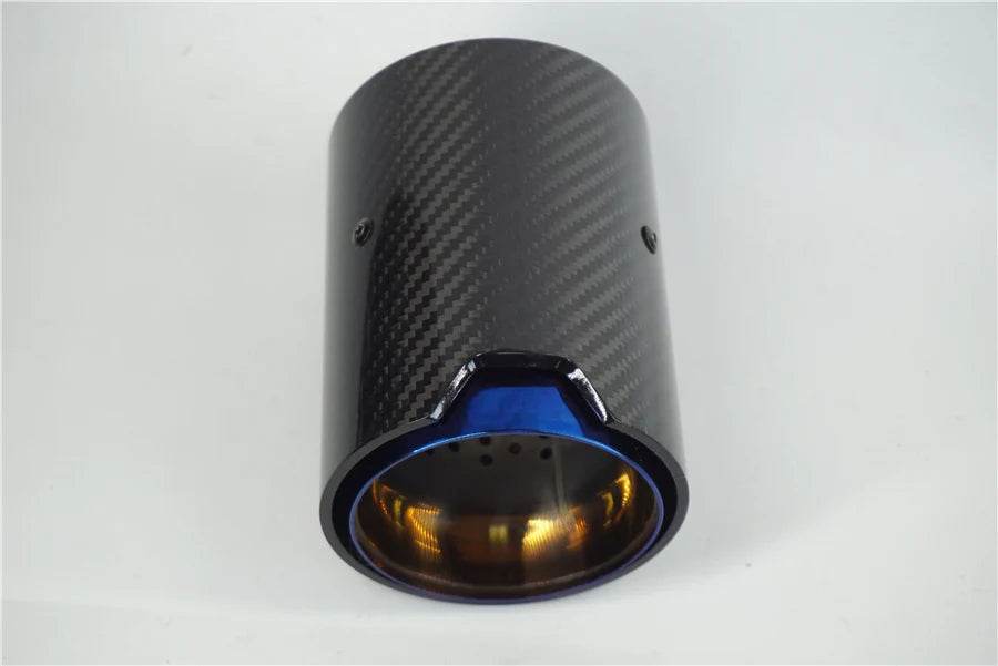 Inner Diameter 67MM Grilled Blue Style Carbon Fiber Glossy Exhaust Tip For M Performance E