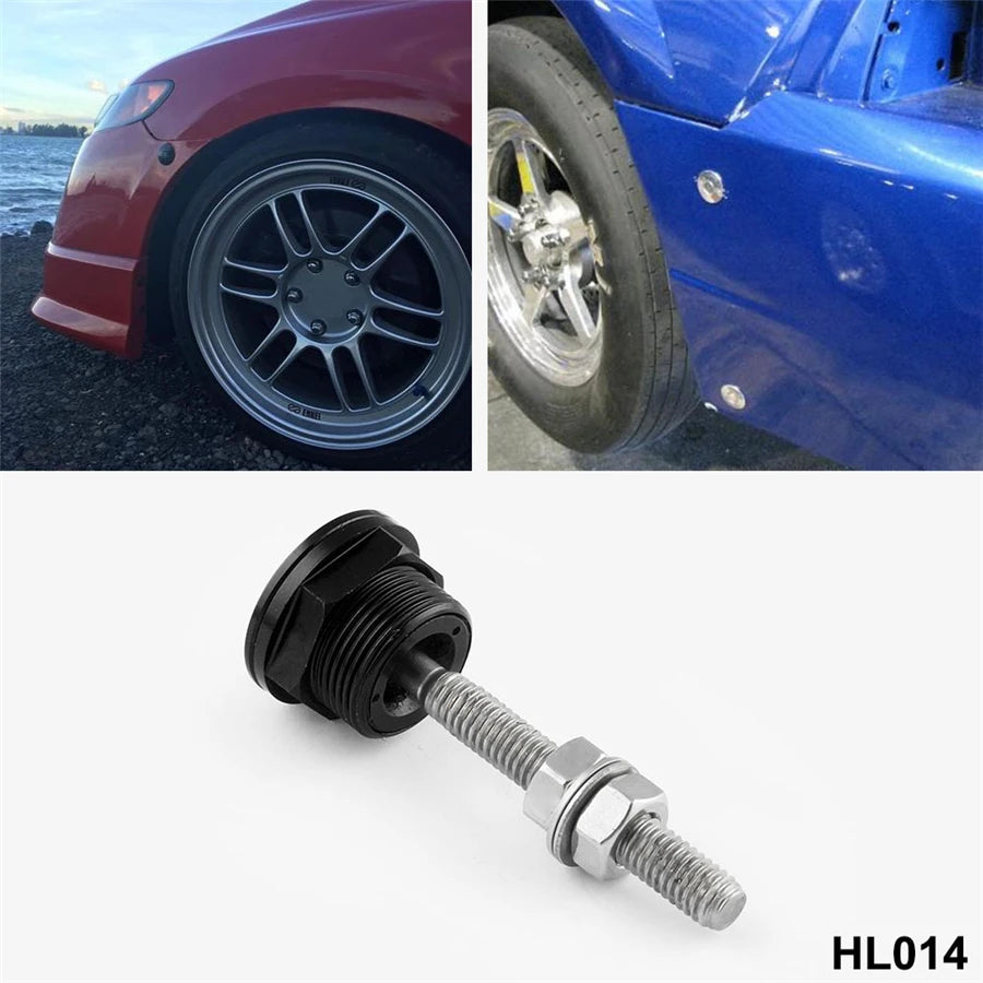 22mm Aluminum Push Button Bonnet Hood Pin Lock Clip Kit Car Quick Release Bumper Latch Uni