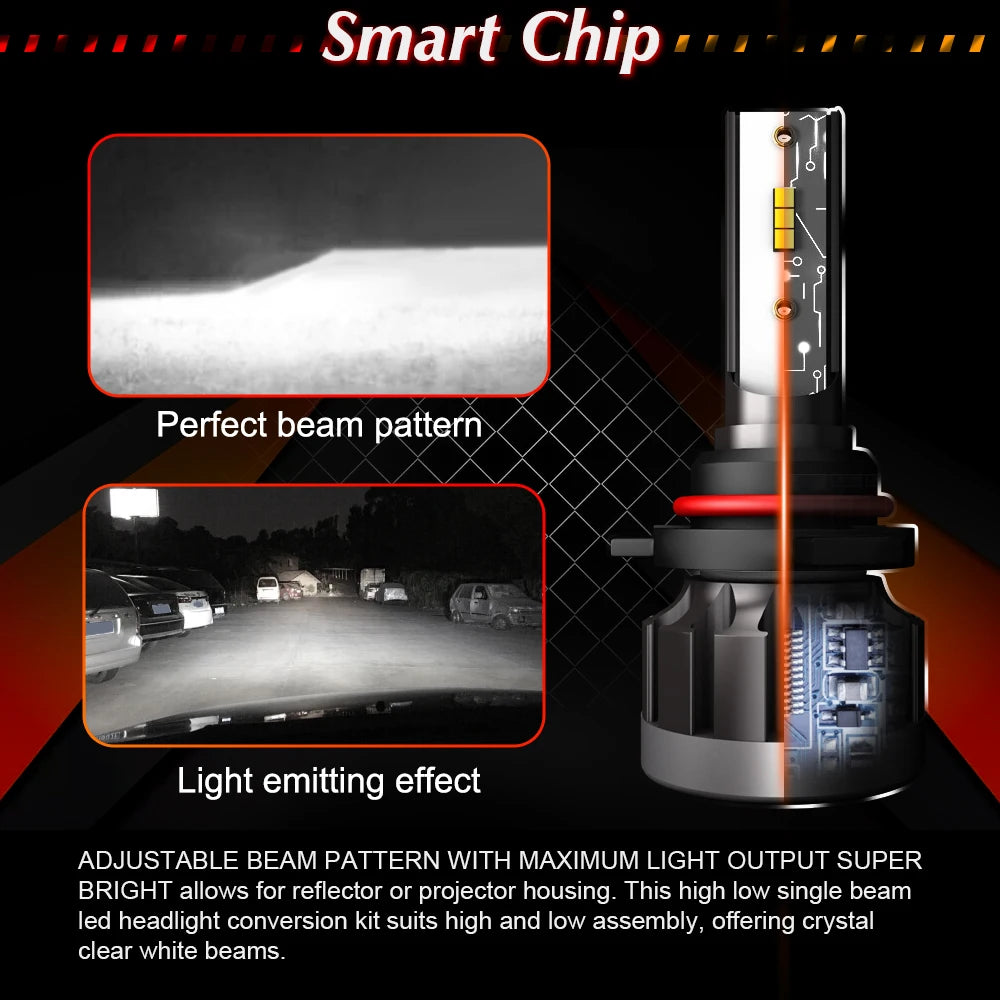 roadsun 6000K H4 LED H7 Lamps H1 HB4 H11 H9 H8 HB3 CSP Chip Car Headlight Bulbs 72W 12000L