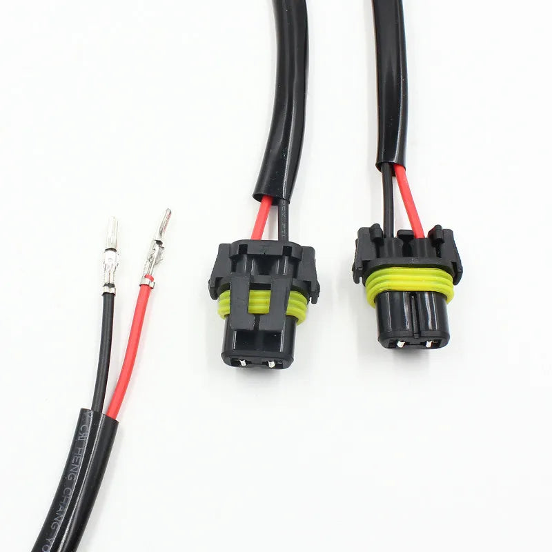 Rockeybright 2pc 12V 35W 55W HID conversion kit light bulb wire harness power plug cord H3