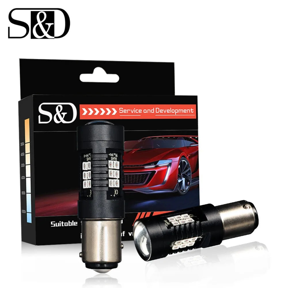 S&D Auto P21/5W LED 157 BAY15D LED Bulbs Tail Signal Brake Stop Reverse DRL Backup Light 5