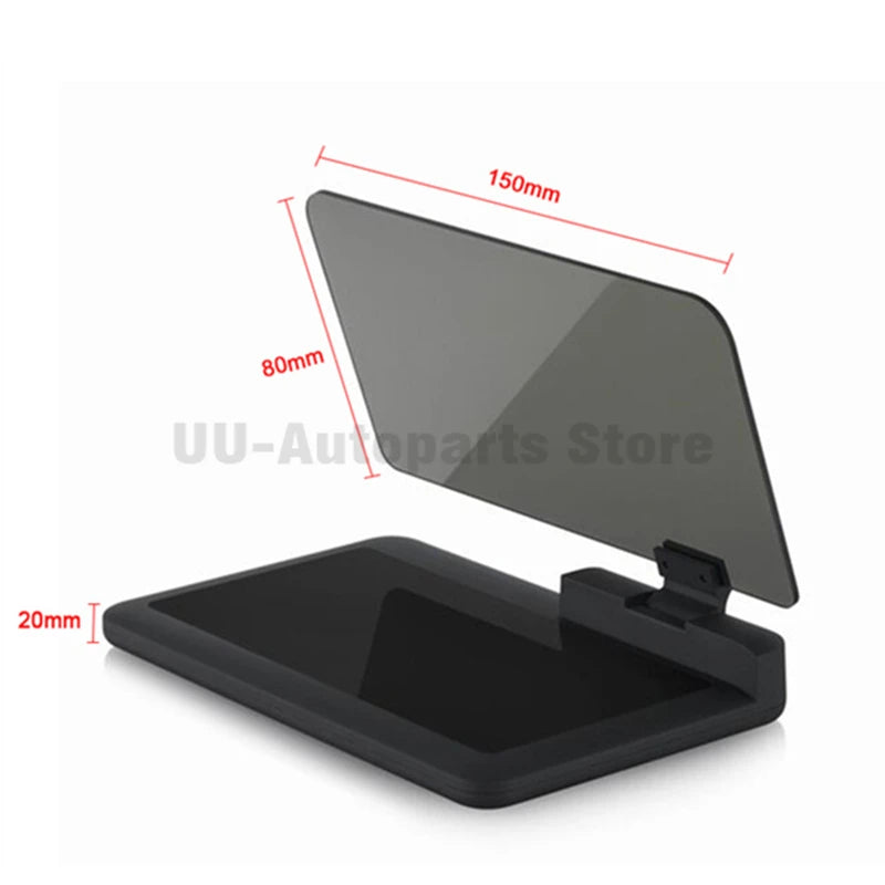 Universal 6" Screen Phone Navigation GPS Holder Car HUD Head Up Display Projector Black No