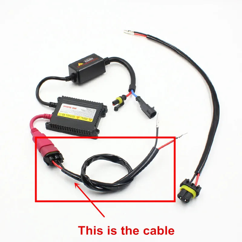 Rockeybright 2pc 12V 35W 55W HID conversion kit light bulb wire harness power plug cord H3