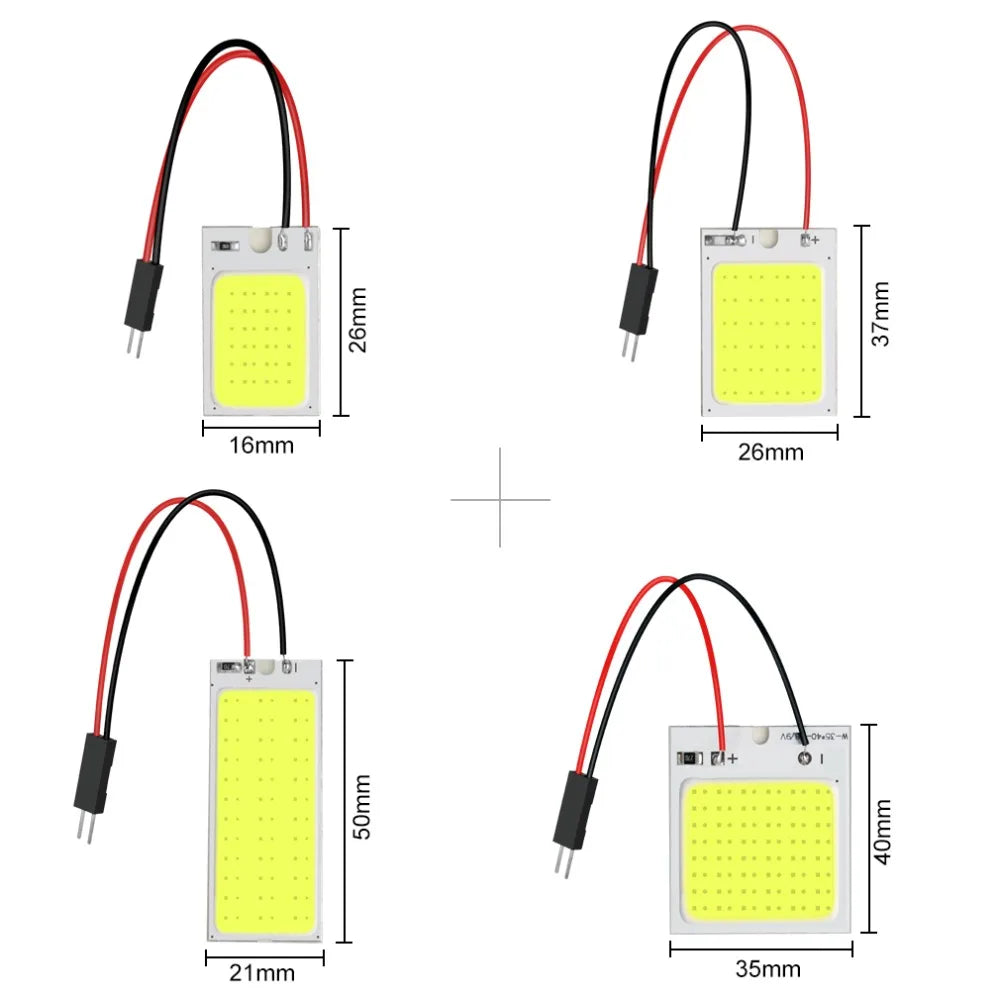 2-Piece LED Interior Light Kit for BA9S C5W T4W - Canbus Error-Free Interior Bulbs