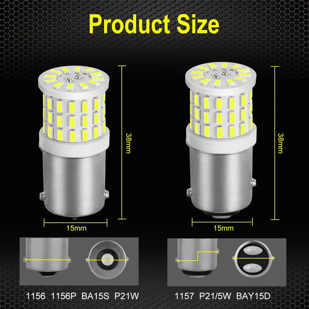Ceramic LED 1156 BA15S P21W LED 1157 BAY15D P21/5W LED Bulbs R5W 1200LM White Car Turn Sig