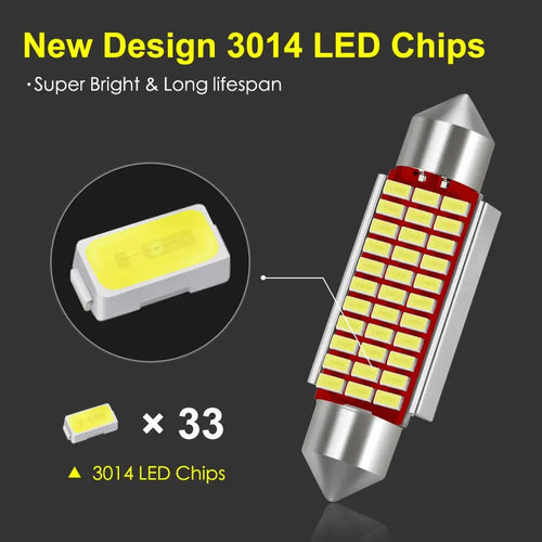 1-Piece LED Interior Light Kit for C10W C5W - Canbus Error-Free Interior Bulbs