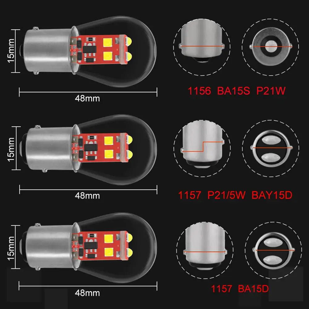 1157 BA15D BAY15D 1156 BA15S P21W P21/5W Led Bulb S35 800LM Car Turn Signal Lamp Reverse B