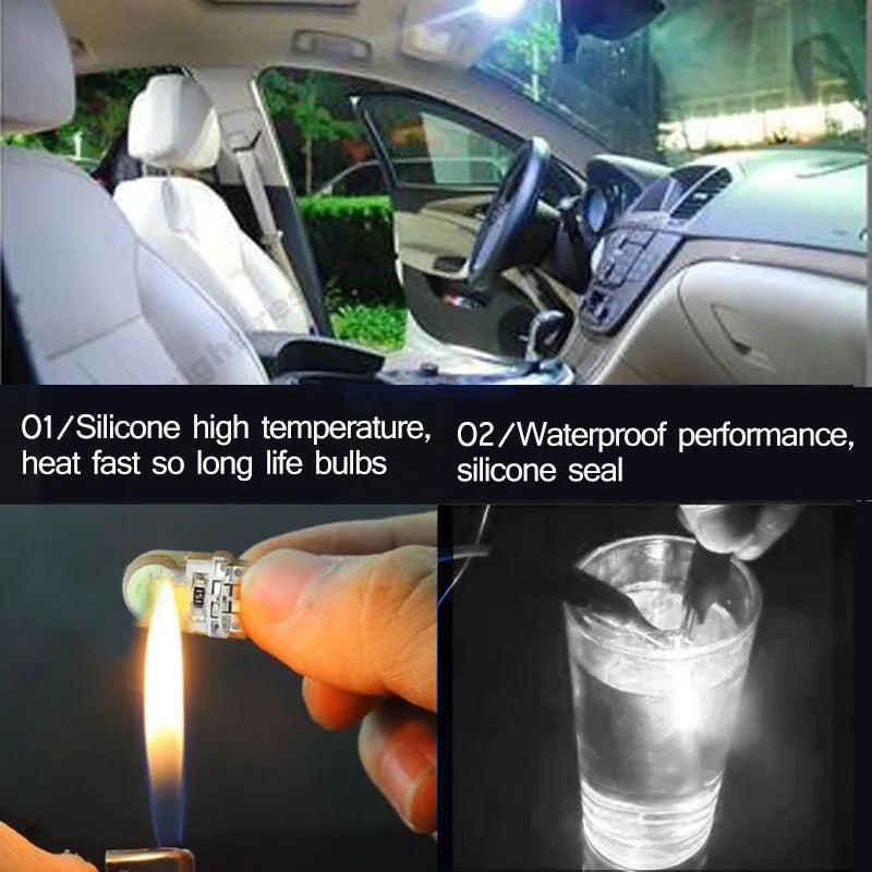 Auto T10 Led Cold White 194 W5W LED 168 COB Silica Car Super Bright Turn Side License Plat