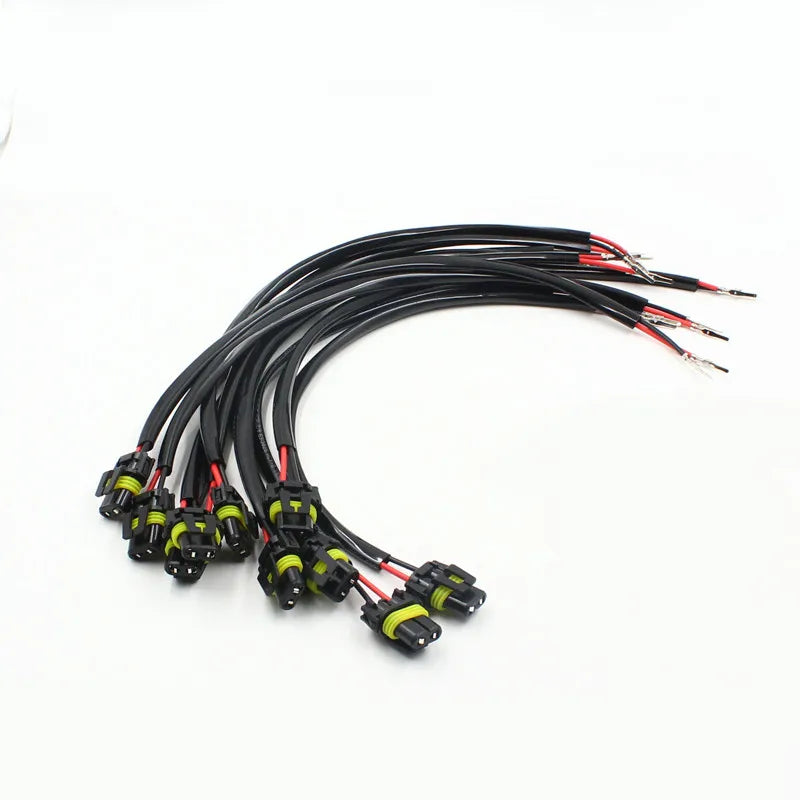Rockeybright 2pc 12V 35W 55W HID conversion kit light bulb wire harness power plug cord H3