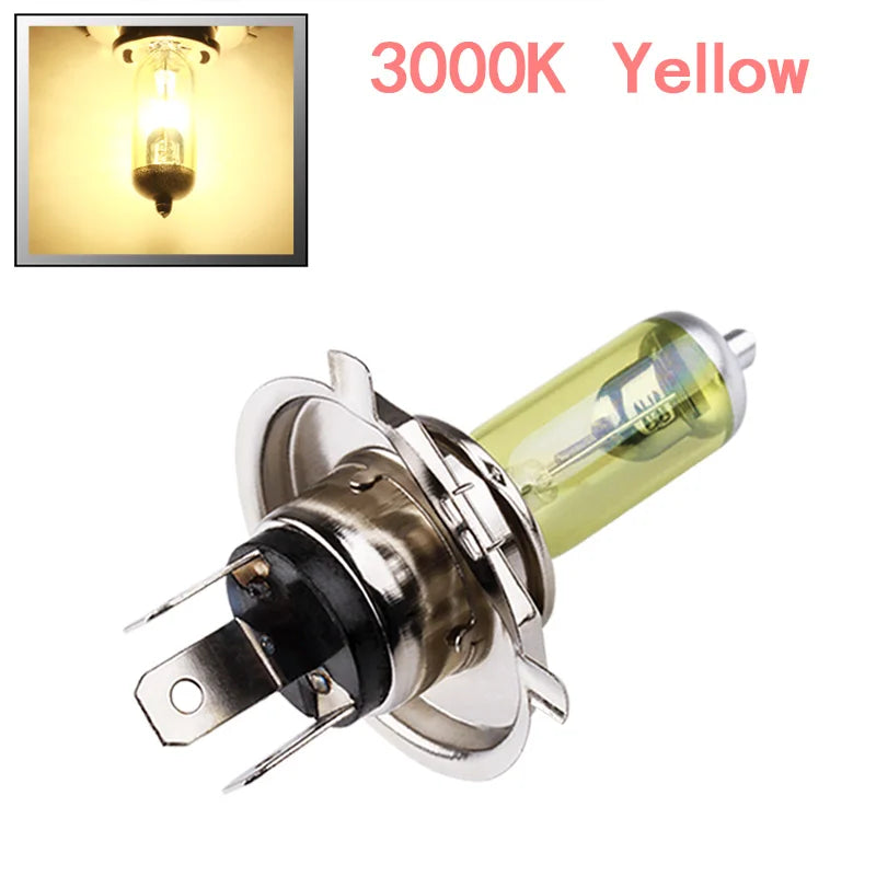 H4 55W 12V Super White Yellow Fog Lights Halogen Bulb High Power Car Headlight Lamp Car Li