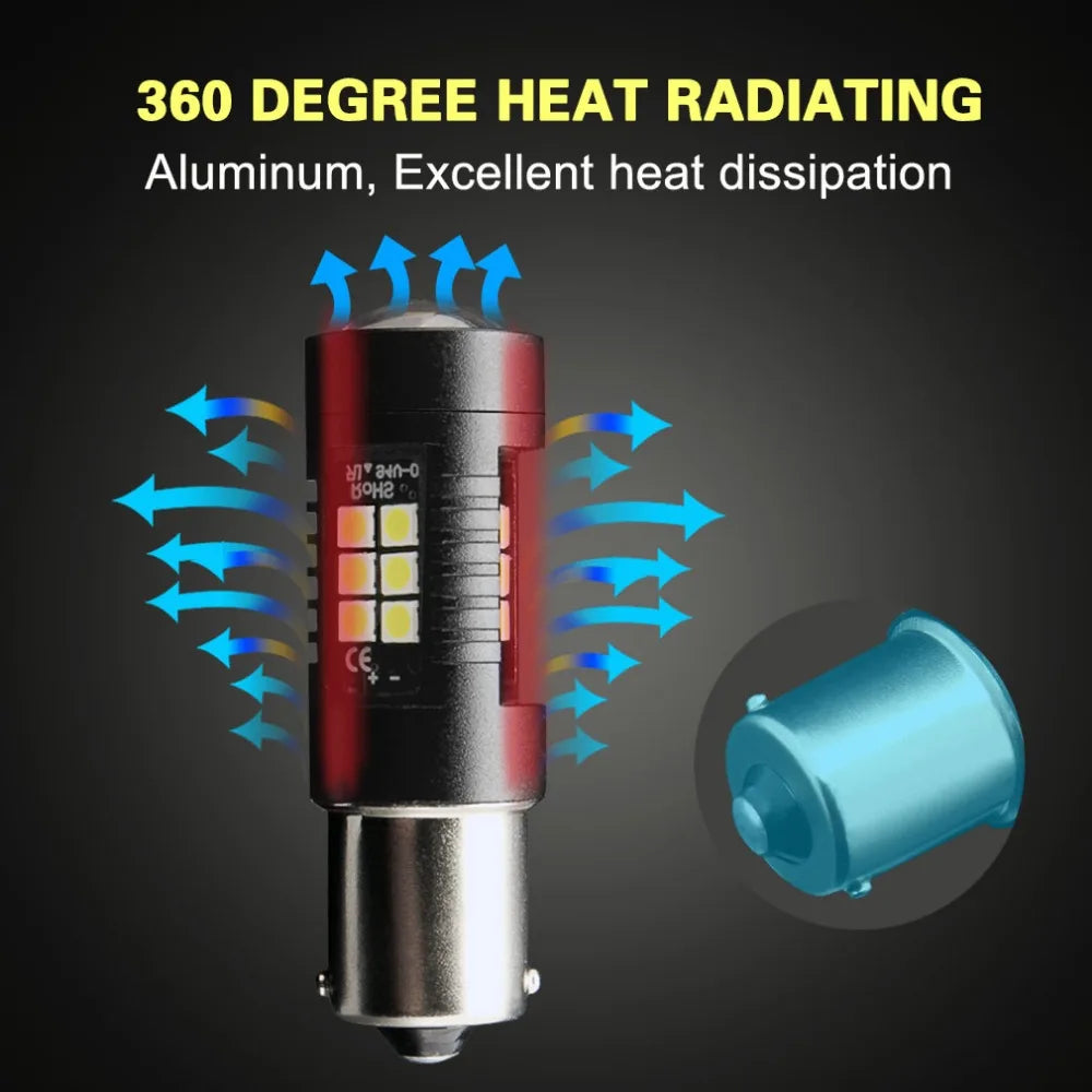P21W R5W Led Bulbs 1156 BA15S 21 3030SMD Led Signal Light Canbus 12V 1200LM Turn Light for