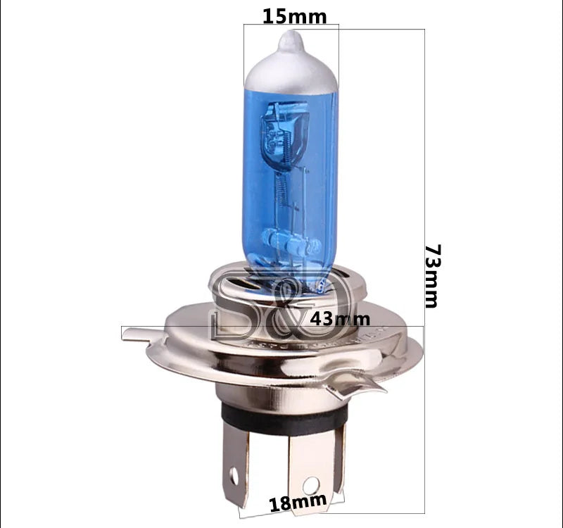 H4 55W 12V Super White Yellow Fog Lights Halogen Bulb High Power Car Headlight Lamp Car Li