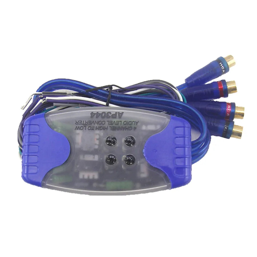 Universal Car Stereo Audio Speaker Converter Wire to 4 RCA Hi/Lo Audio Line Level Adaptor