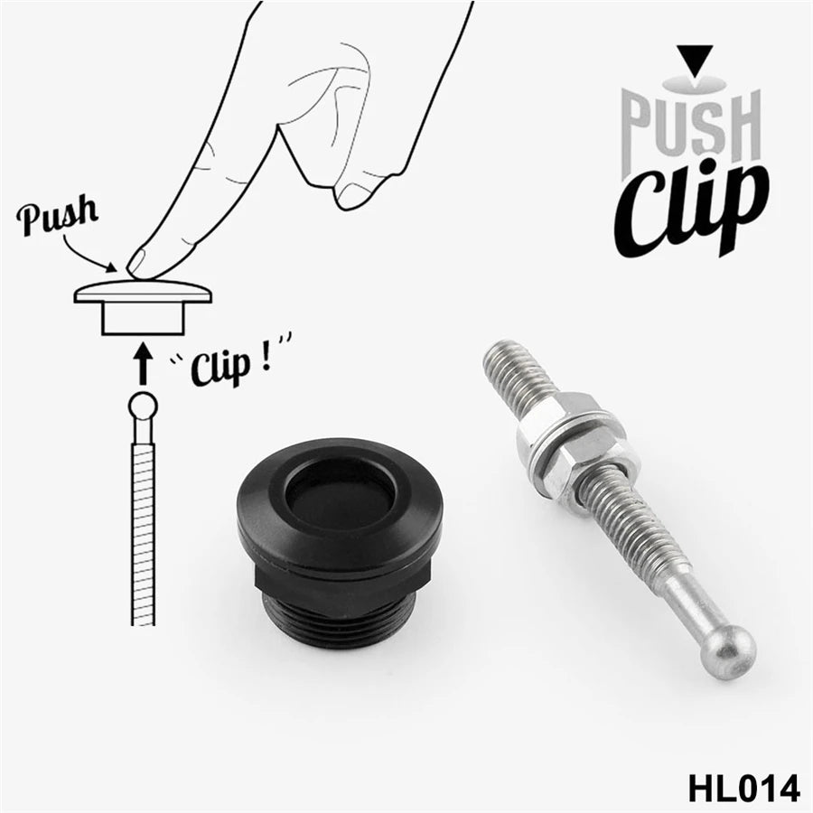 22mm Aluminum Push Button Bonnet Hood Pin Lock Clip Kit Car Quick Release Bumper Latch Uni