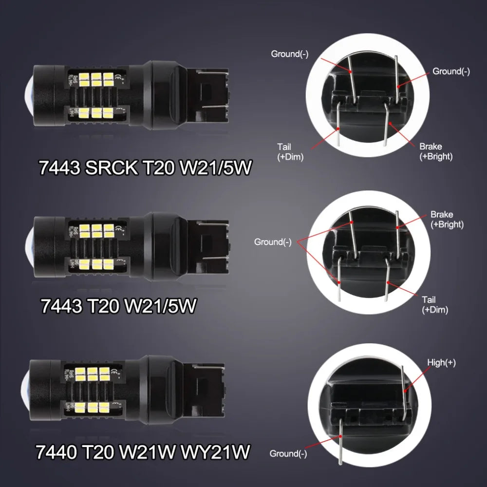 T20 W21W W21/5W LED 7440 7443 SRCK LED Bulb Auto Lights Bulbs Car Turn Signal Lamp Backup