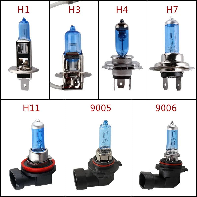 Super Bright Halogen Bulbs H1 H3 H4 H7 H11 9005 HB3 9006 HB4 55W 100W 12V 5000K Car Headli