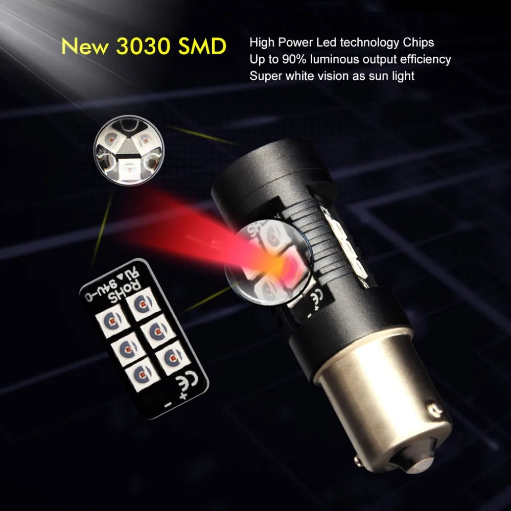 PY21W Led Bulb 1156 BAU15S 21 3030SMD Auto Lights Bulbs Parking Lamp Brake Car Turn Signal