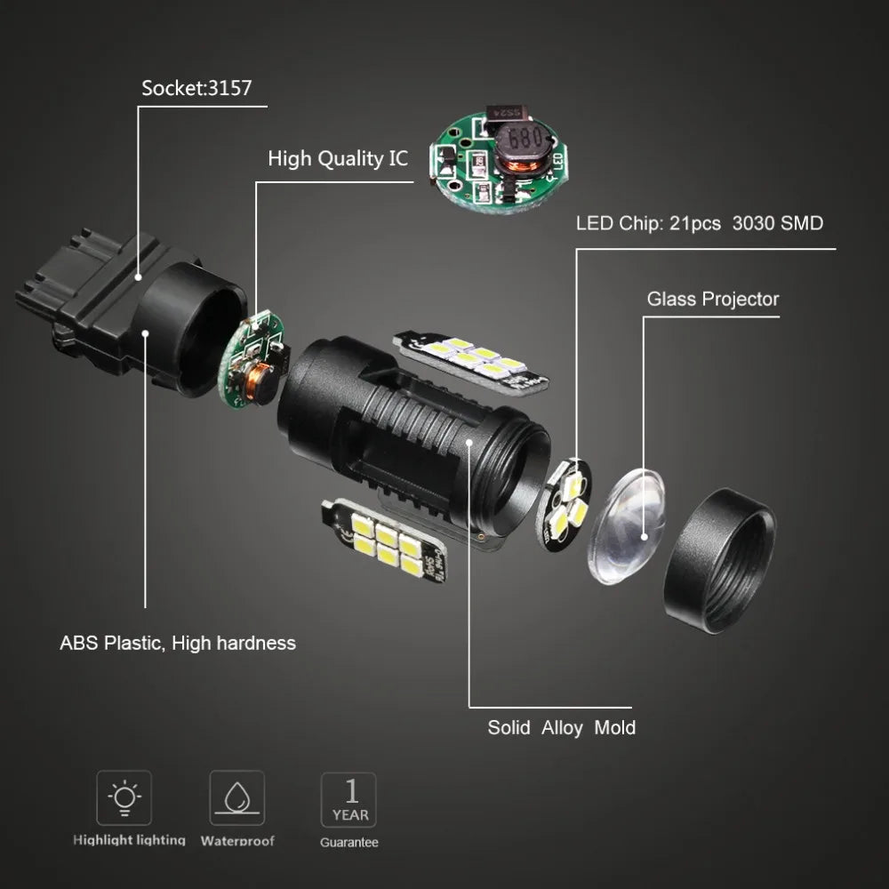 T25 3157 Led Bulb P27/7W High Power 21 3030SMD Auto Led Light Car Stop Brake Turn Signal L