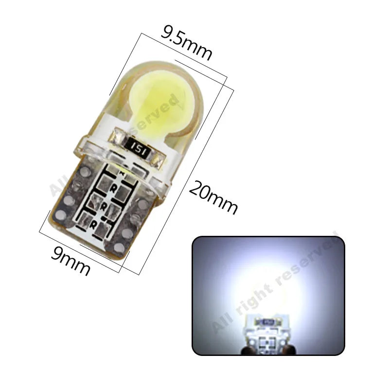 Auto T10 Led Cold White 194 W5W LED 168 COB Silica Car Super Bright Turn Side License Plat