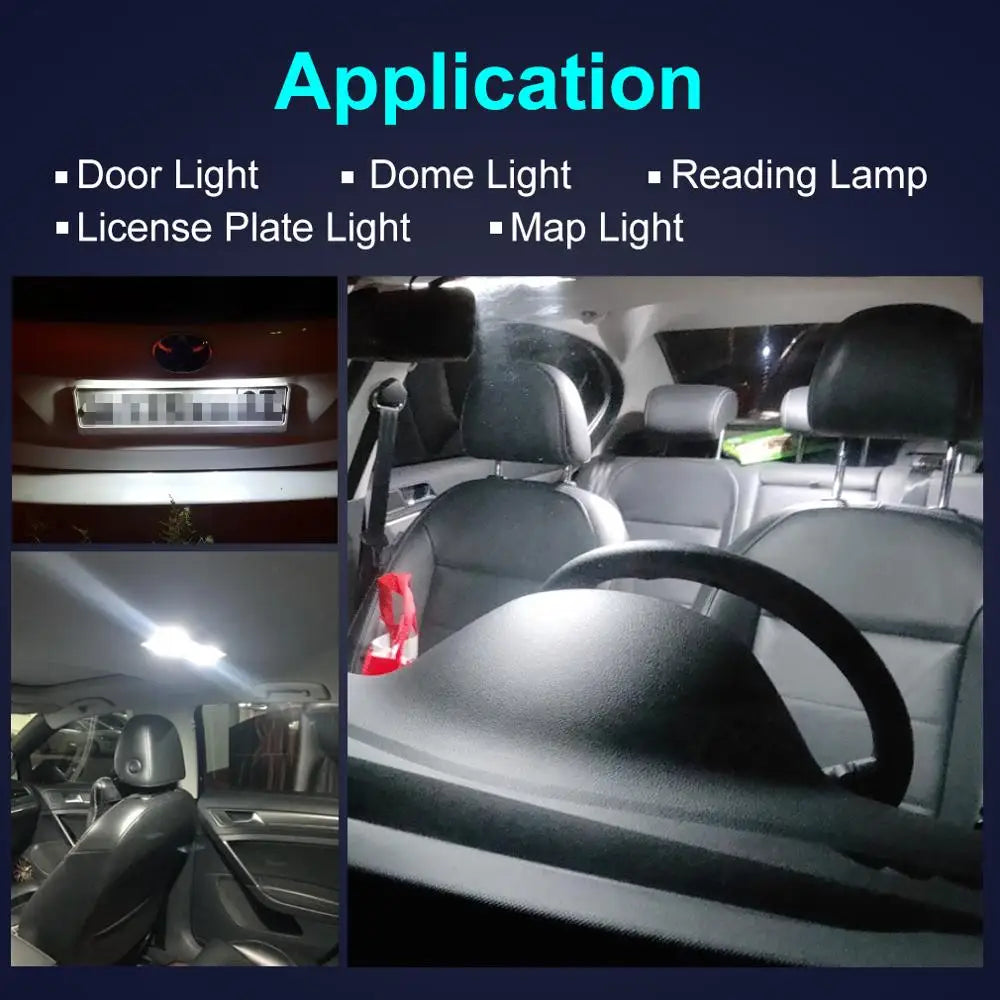 10-Piece LED Interior Light Kit for W5W T10 - Canbus Error-Free Interior Bulbs