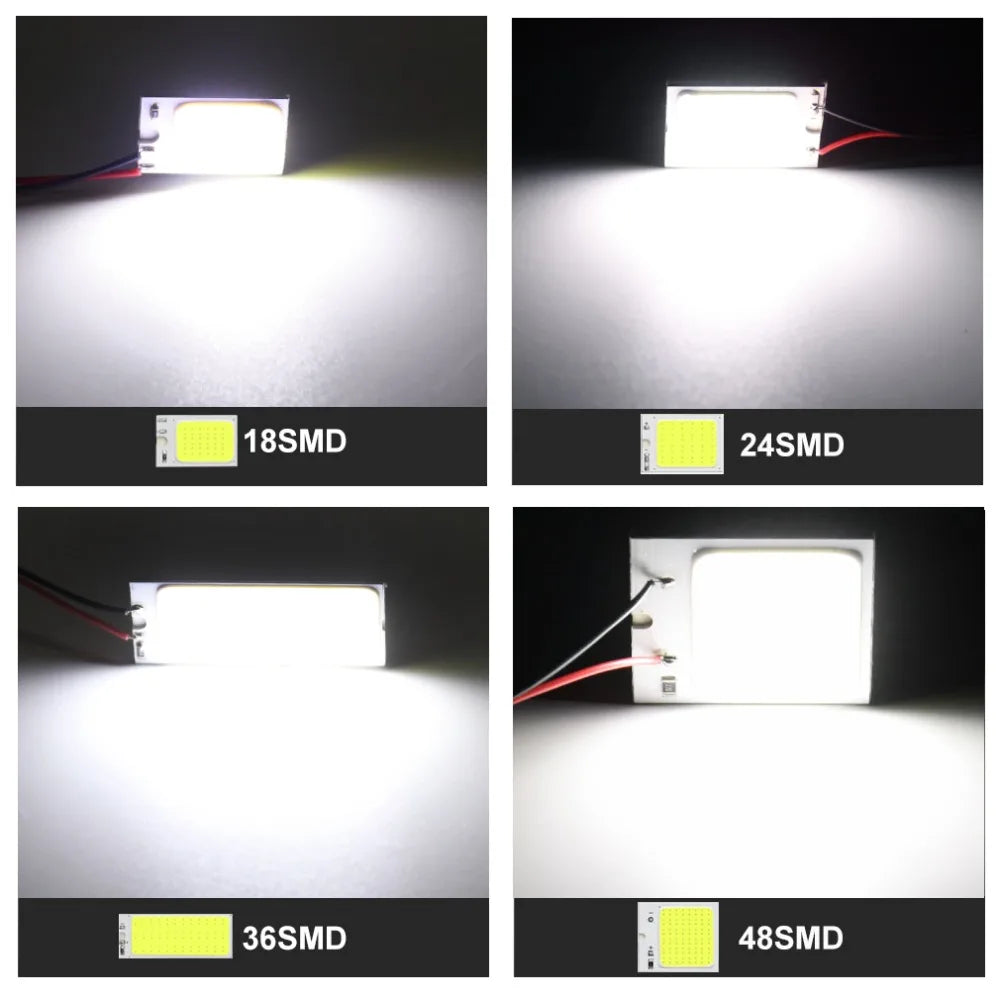 2-Piece LED Interior Light Kit for BA9S C5W T4W - Canbus Error-Free Interior Bulbs