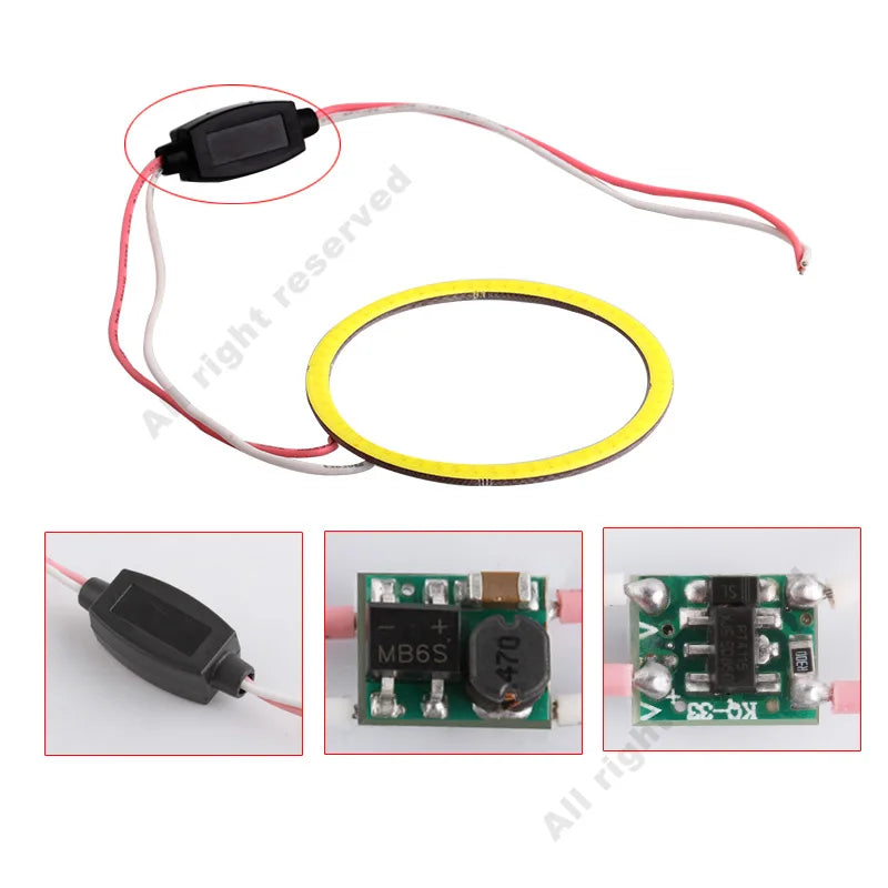 Auto Angel Eyes Halo Rings 6000k Cob led headlight Led Angel Eyes Headlight for Car Auto M