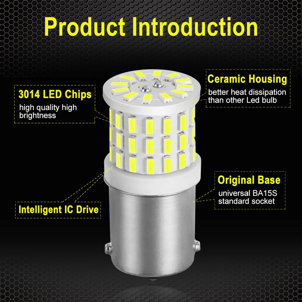 New Super Bright 1156 P21W LED BA15S 1157 P21/5W BAY15D LED Car Lights Reserve Lamps Auto