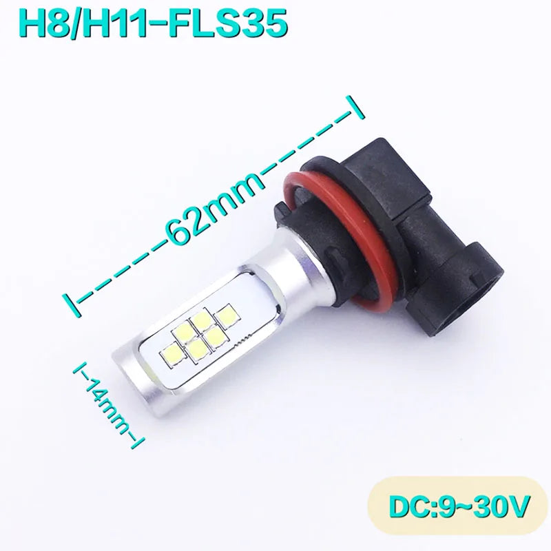 1 Pair 36W H11 H8 Led Bulb Led Flash Strobe Blinking Car Fog Light 1400LM 6000K White 12V