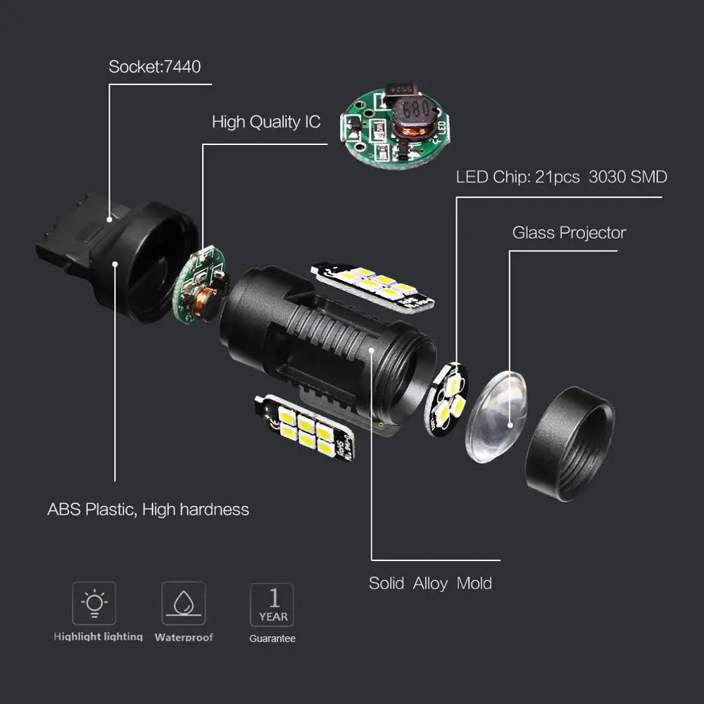 T20 LED Light Canbus W21W W21/5W Led Signal Light Bulb WY21W 7440 7443 T25 3156 3157 P27/7