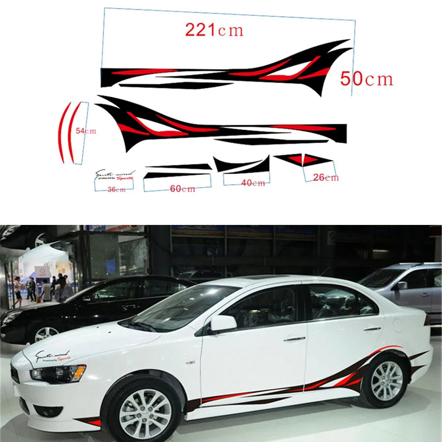 1 Pair Flame Car Styling Vinyl Body Car Sticker Car SUV Body Sticker Side Hood Decal