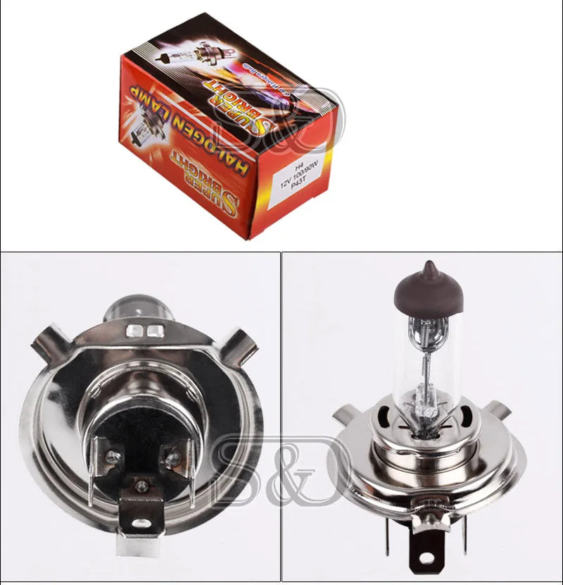 H4 100W 12V Halogen Bulb Super Bright White Yellow Fog Lights High Power Car Headlight Lam