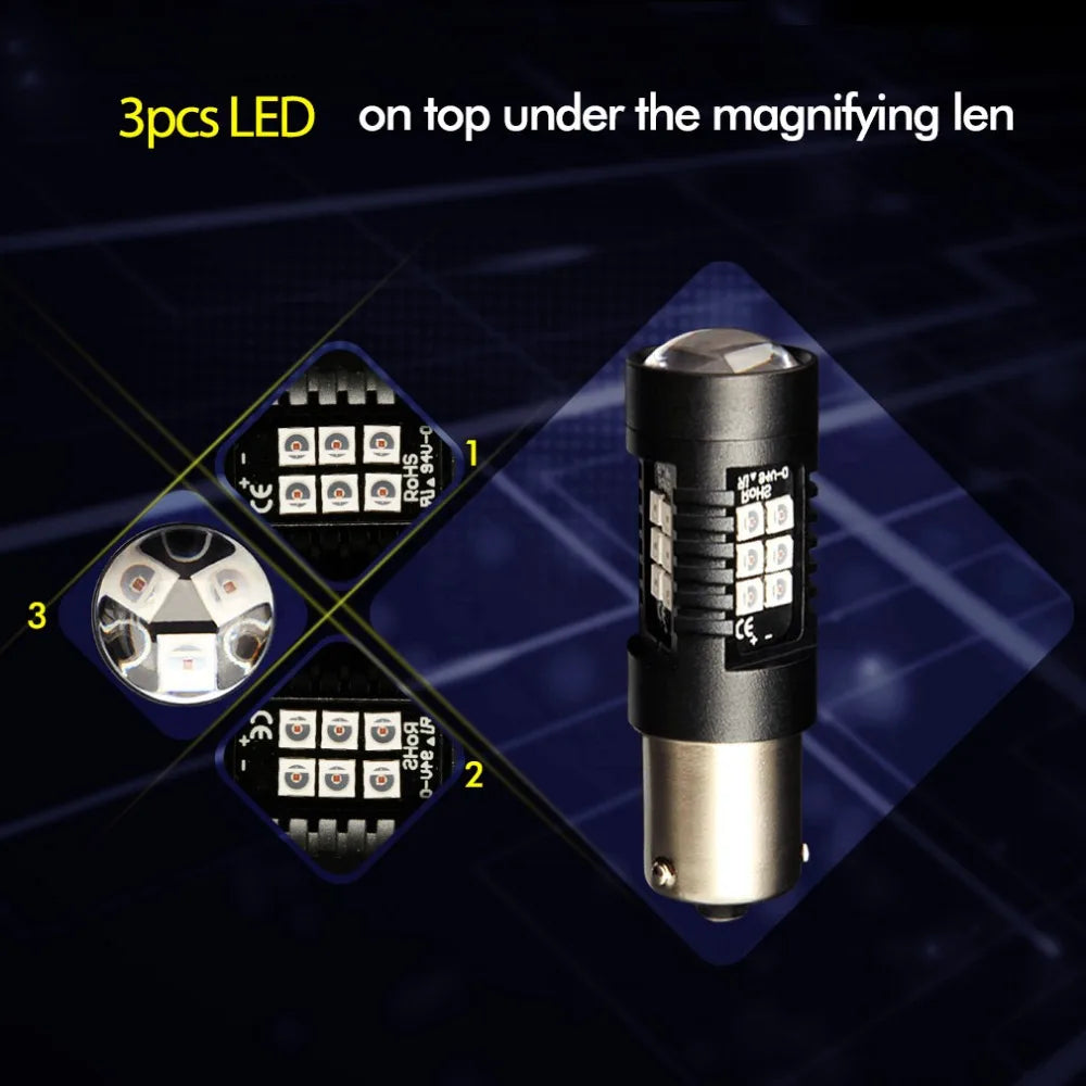 PY21W Led Bulb 1156 BAU15S 21 3030SMD Auto Lights Bulbs Parking Lamp Brake Car Turn Signal