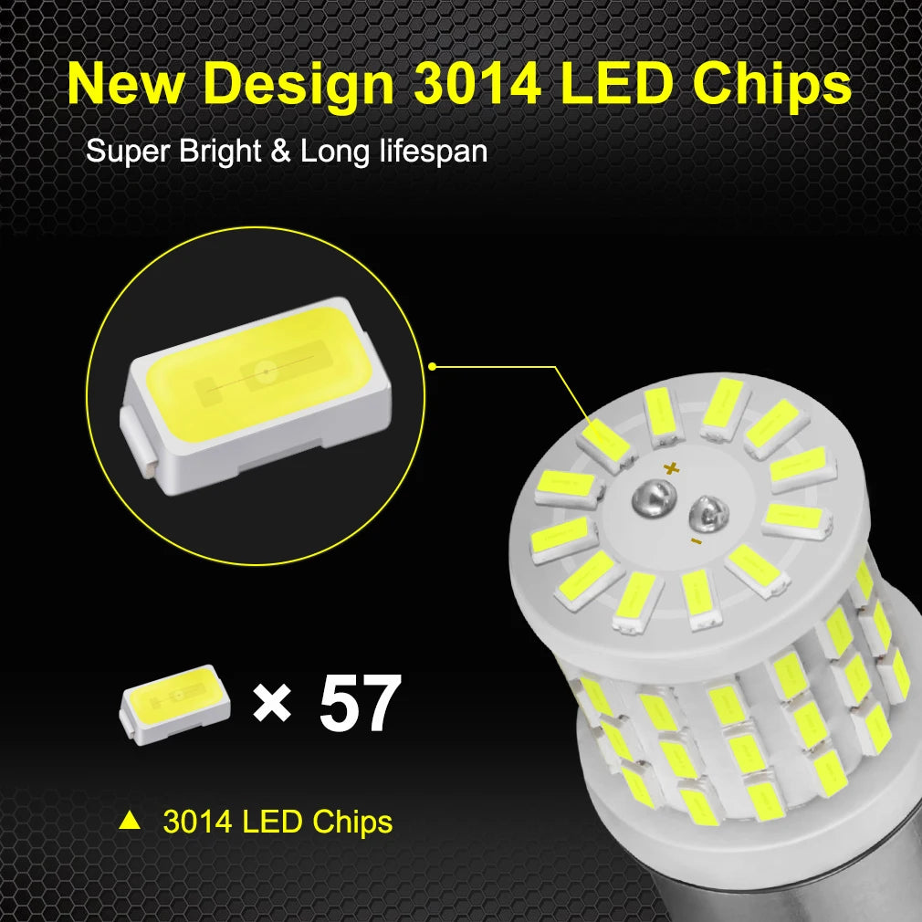 New Super Bright 1156 P21W LED BA15S 1157 P21/5W BAY15D LED Car Lights Reserve Lamps Auto