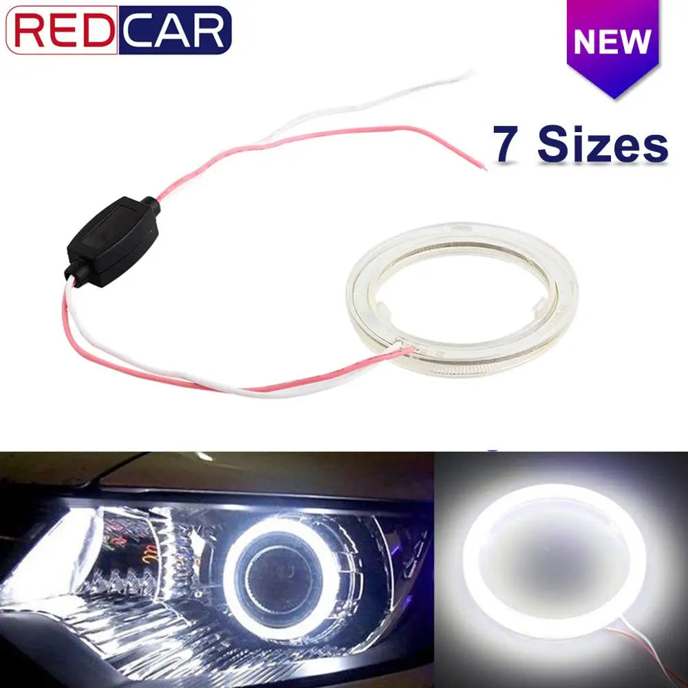 Auto Angel Eyes Halo Rings 6000k Cob led headlight Led Angel Eyes Headlight for Car Auto M