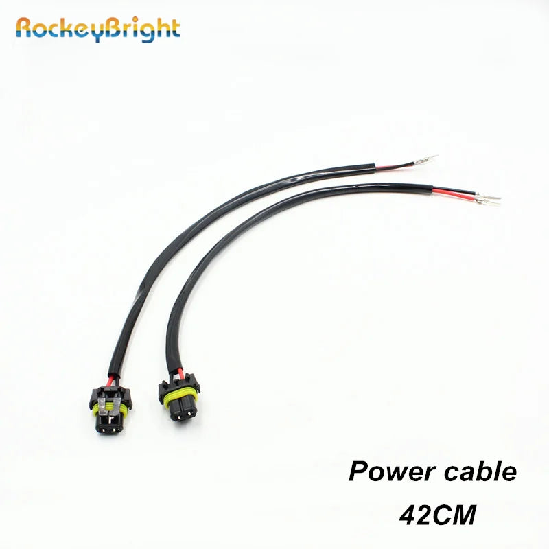 Rockeybright 2pc 12V 35W 55W HID conversion kit light bulb wire harness power plug cord H3